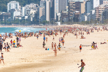 ipanema beach in Rio de Janeiro, Brazil.