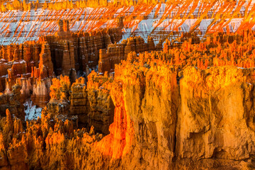 Glowing Hoodoos of Silent City From Sunset Point, Bryce Canyon National Park, Utah, USA