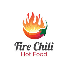 hot chili fire for hot food logo design