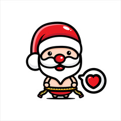 Cute Santa Claus characters measure weight