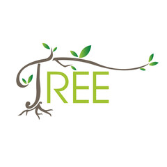 colorful silhouette of tree logo vector design graphics element Lettering Typography logo design vector illustration