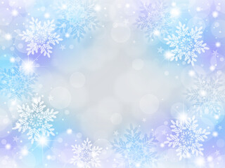 Naklejka na ściany i meble 雪の結晶の背景