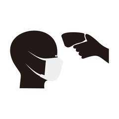 Icon of Check Human Body Temperature. - Vector Icon Design