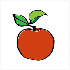 Vector-graphics.Apple.Leaves.Image on a white background.