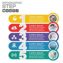 Timeline Infographic chart with many color. Vector design template.