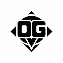 DG Logo monogram with circle shape and square rotate rounded design template