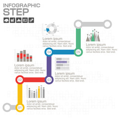 Stair step to success. Staircase with icons to success. Can be used for infographic, banner, diagram, step up options. Vector Illustration.