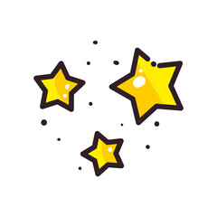 stars shapes isolated flat style icon vector design