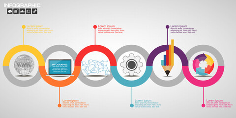 Business data Process chart. diagram with steps, options, parts or processes. business template for presentation. Abstract elements of graph, Creative concept for infographic.