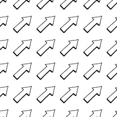 Seamless pattern with arrows motif. Minimalist abstract background. Simple modern print with diagonal pointers. Digital paper, textile print. Doodle vector art.