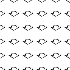 Seamless pattern with arrows motif. Minimalist abstract background. Simple modern print with down pointers. Digital paper, textile print. Doodle vector art.