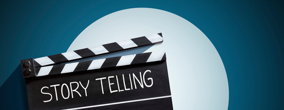 story telling text title on film slate 