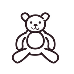 merry christmas teddy bear line style icon vector design
