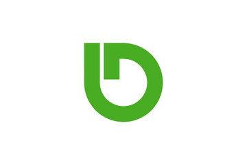 D letter and leaf logo design