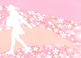 Obraz na płótnie Canvas 桜をモチーフにした入学•卒業イメージカット
