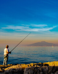 pescatore con vista vesuvio napoli