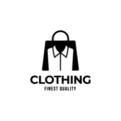 Shirt logo design template in retro style. Clothes shop logo.