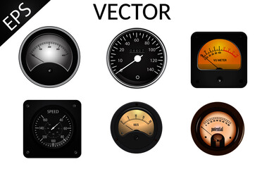 Fototapeta premium vintage meters illustration set 
