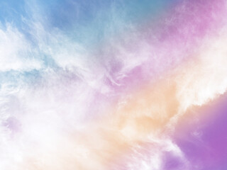 Rainbow clouds beautiful, Colorful sky backgrund, Cloud abstract with pastel