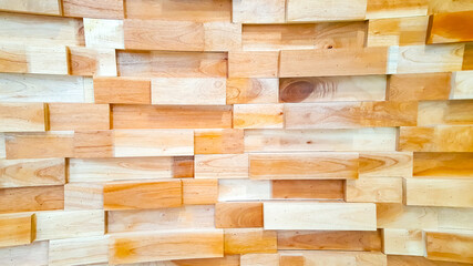 Close up texture of wood panel or curved wood wall use for web design and wallpaper background