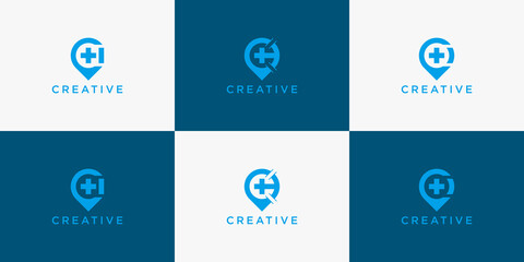 creative of abstract icon logo template business zone plus with letter c