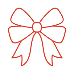 Gift bow line style vector design