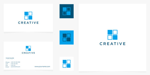 creative of abstract icon logo template business square