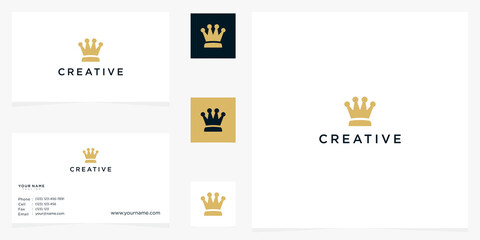 creative of king icon logo template business