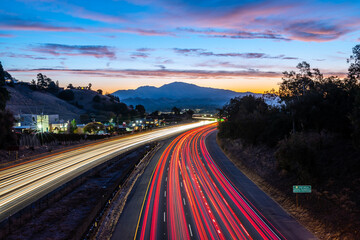 Fototapeta na wymiar Mount Diablo over Highway 24 at Dawn