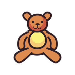 Obraz premium merry christmas teddy bear flat style icon vector design