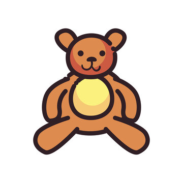 merry christmas teddy bear flat style icon vector design