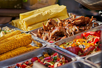 
Food, buffet, restaurant, meal, meat, dinner, market, lunch, salad, dish, delicious, vegetable, cuisine, gourmet, catering, chicken, cooking, fried, plate, vegetables, green, asia, tasty, corn, fried