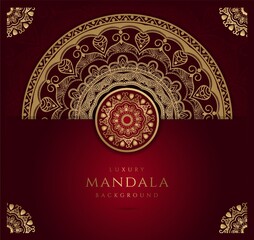 Luxury background with golden mandalas round indian pattern