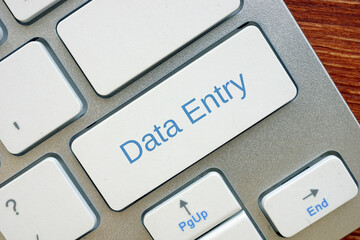 Business concept meaning Data Entry  with sign on the piece of paper.