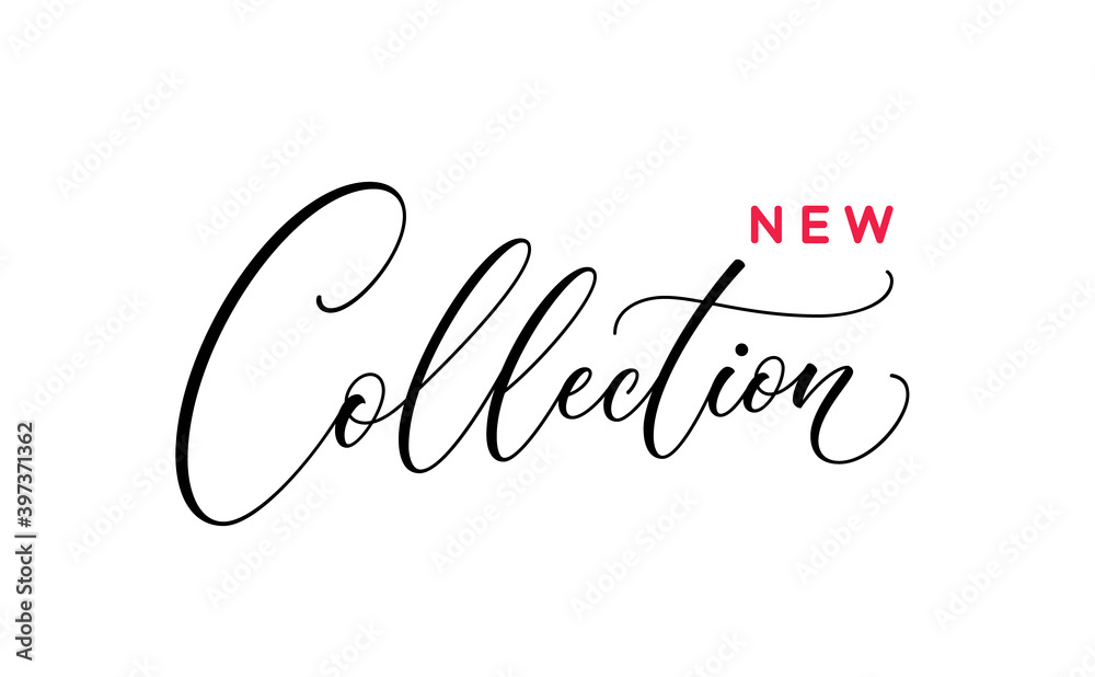 Poster new collection elegant calligraphic text for use in design ad, banner, poster, brochure, website. ha