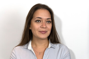 Fototapeta premium photo of a beautiful young girl close-up, suitable for advertising decorative cosmetics and facials