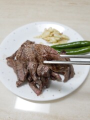 Delicious Korean meat barbecue food