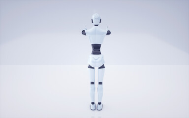 3d rendering Future artificial intelligence robot and cyborg