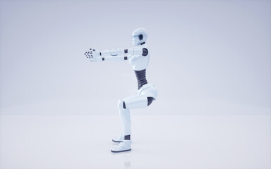 Fototapeta premium 3d rendering Future artificial intelligence robot and cyborg