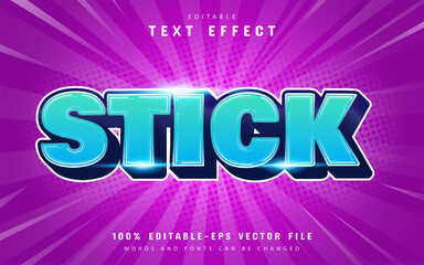 Modern cartoon text effect with blue gradient