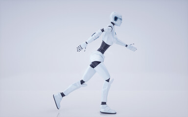 Fototapeta premium 3d rendering Future artificial intelligence robot and cyborg