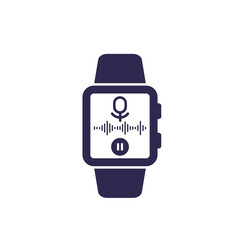 Audio recording in smart watch vector icon