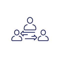 broker or mediator line icon on white