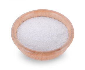 monosodium glutamate in bowl on white background