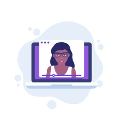 webinar, online education and training vector art