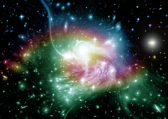 Fototapeta premium galaxy in a free space. 3D rendering