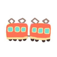 Cute Illustration of Train; Doodle style icon, Hand drawn vector illustration like watercolor