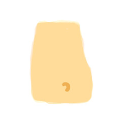 Cute Illustration of Navel; Doodle style icon, Hand drawn vector illustration like watercolor