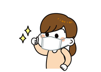 感染症対策　対策バッチリな女の子