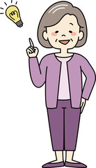 ひらめいたおばあさん（全身）